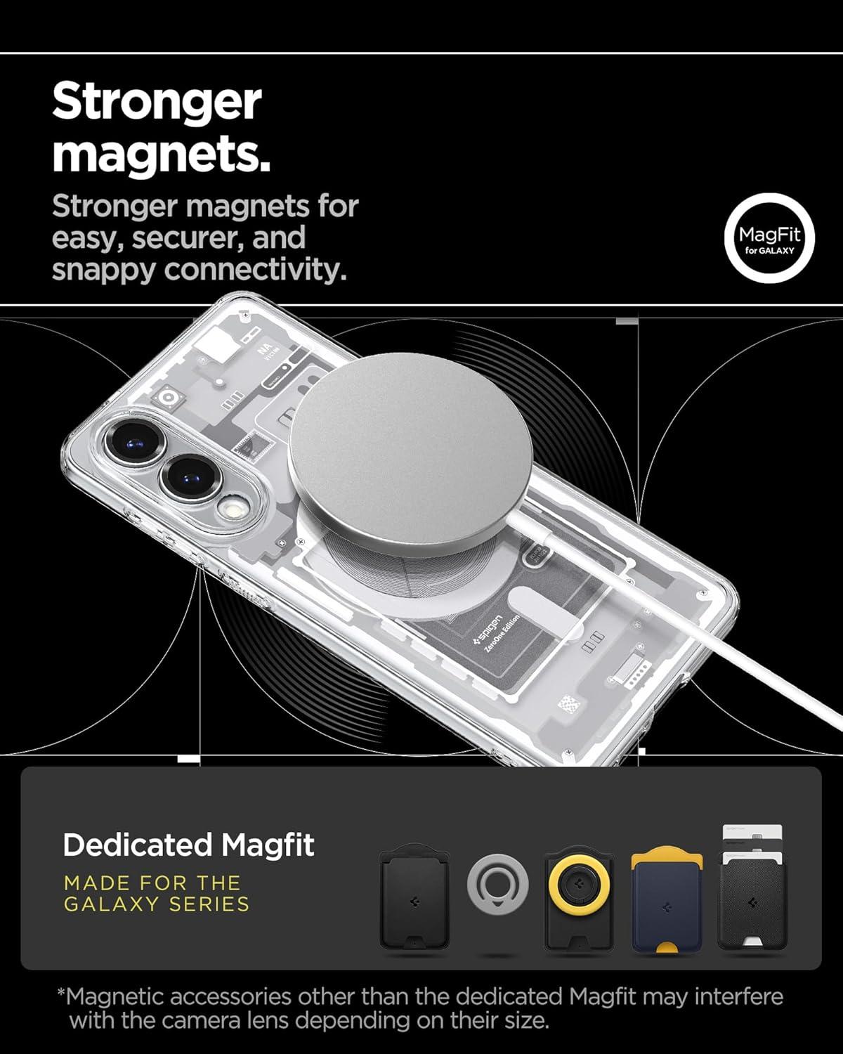 imageSpigen for Galaxy S26 Ultra Case Ultra Hybrid MagFit AntiYellowing Compatible with MagSafe Fast Wireless Charging Clear WhiteZero One White
