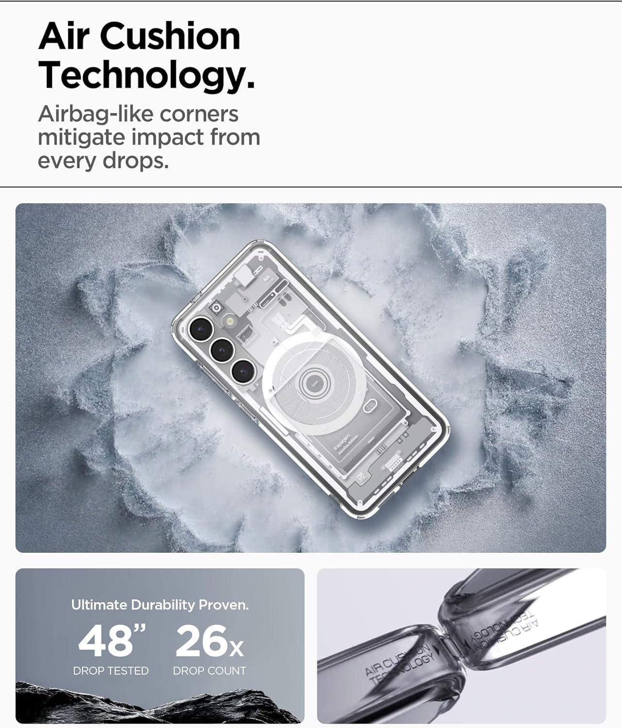 imageSpigen for Galaxy S26 Ultra Case Ultra Hybrid MagFit AntiYellowing Compatible with MagSafe Fast Wireless Charging Clear WhiteZero One White
