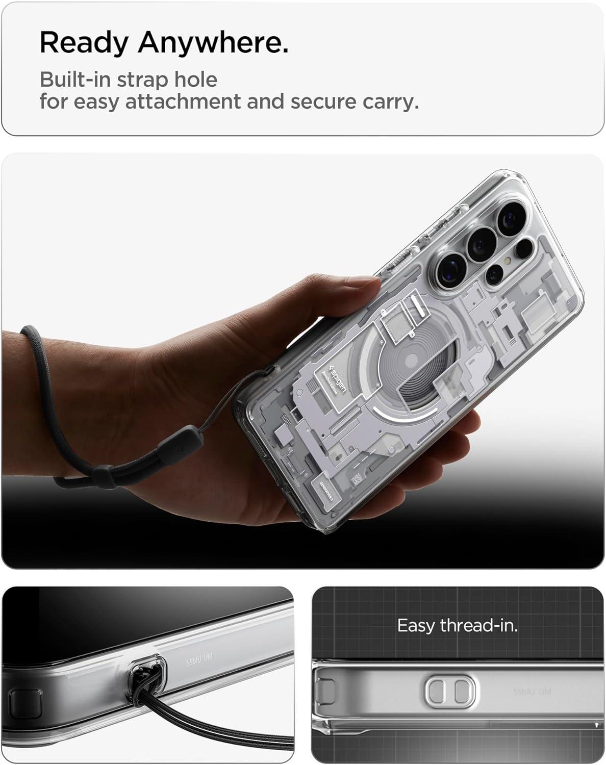 imageSpigen for Galaxy S26 Ultra Case Ultra Hybrid MagFit AntiYellowing Compatible with MagSafe Fast Wireless Charging Clear WhiteZero One White