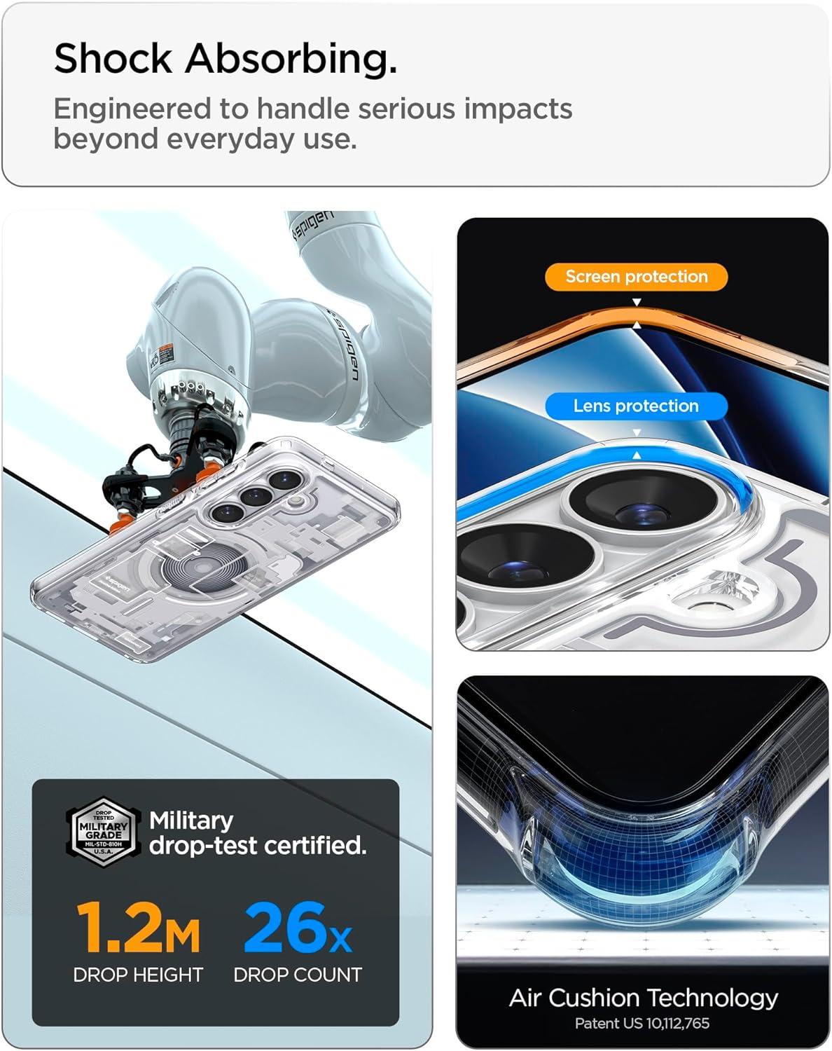 imageSpigen for Galaxy S26 Ultra Case Ultra Hybrid MagFit AntiYellowing Compatible with MagSafe Fast Wireless Charging Clear WhiteZero One White