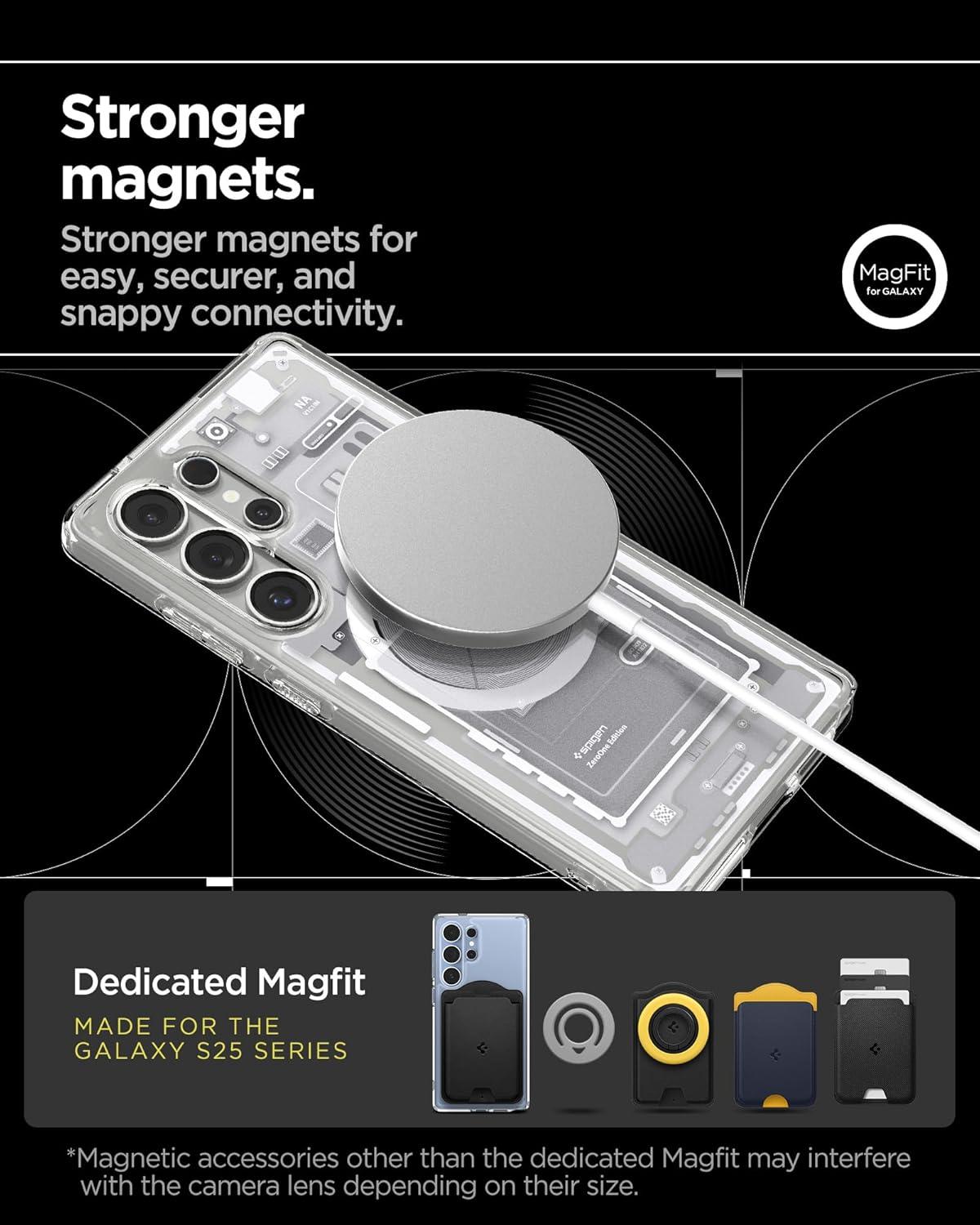 imageSpigen for Galaxy S26 Ultra Case Ultra Hybrid MagFit AntiYellowing Compatible with MagSafe Fast Wireless Charging Clear WhiteZero One White