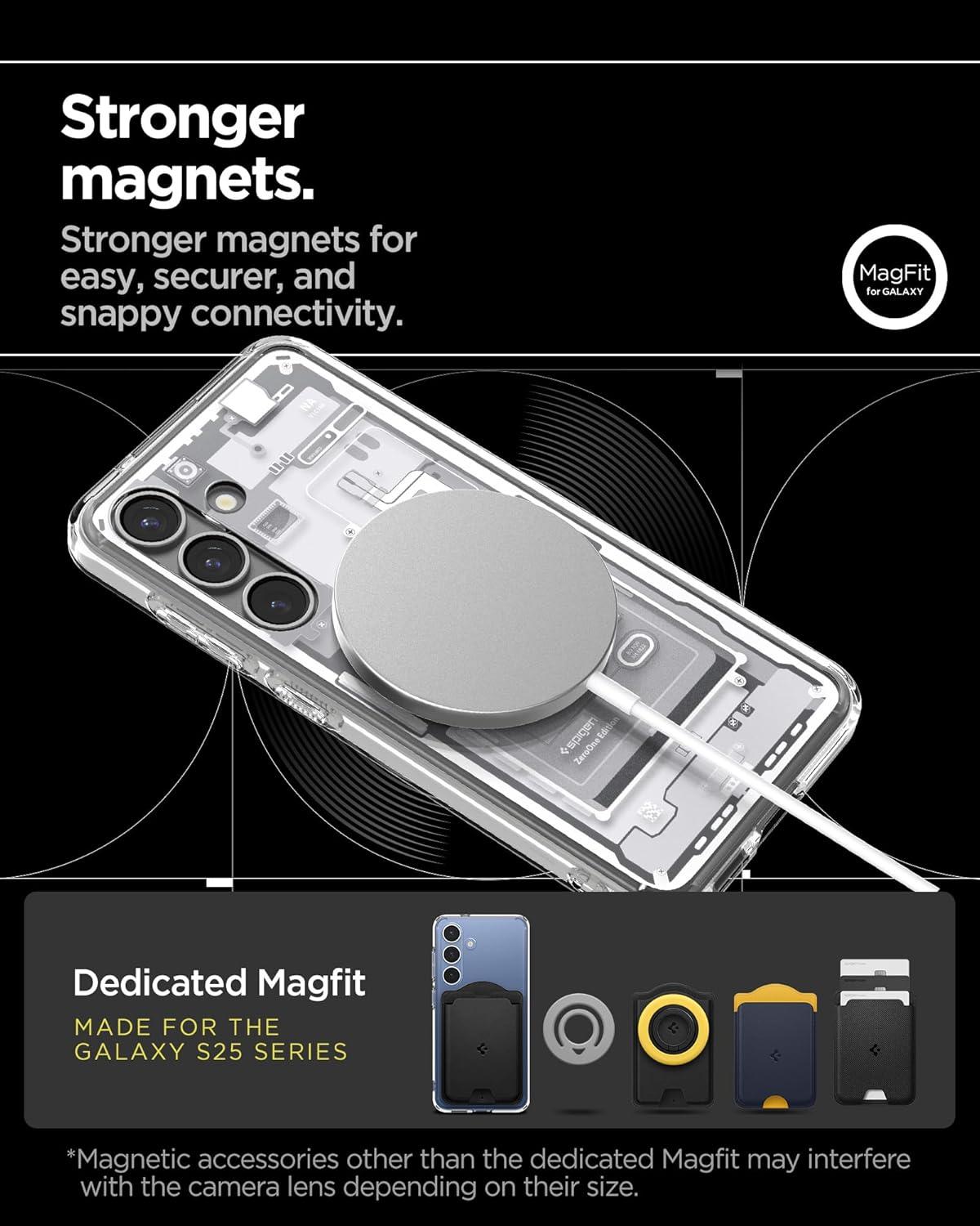imageSpigen for Galaxy S26 Ultra Case Ultra Hybrid MagFit AntiYellowing Compatible with MagSafe Fast Wireless Charging Clear WhiteZero One White