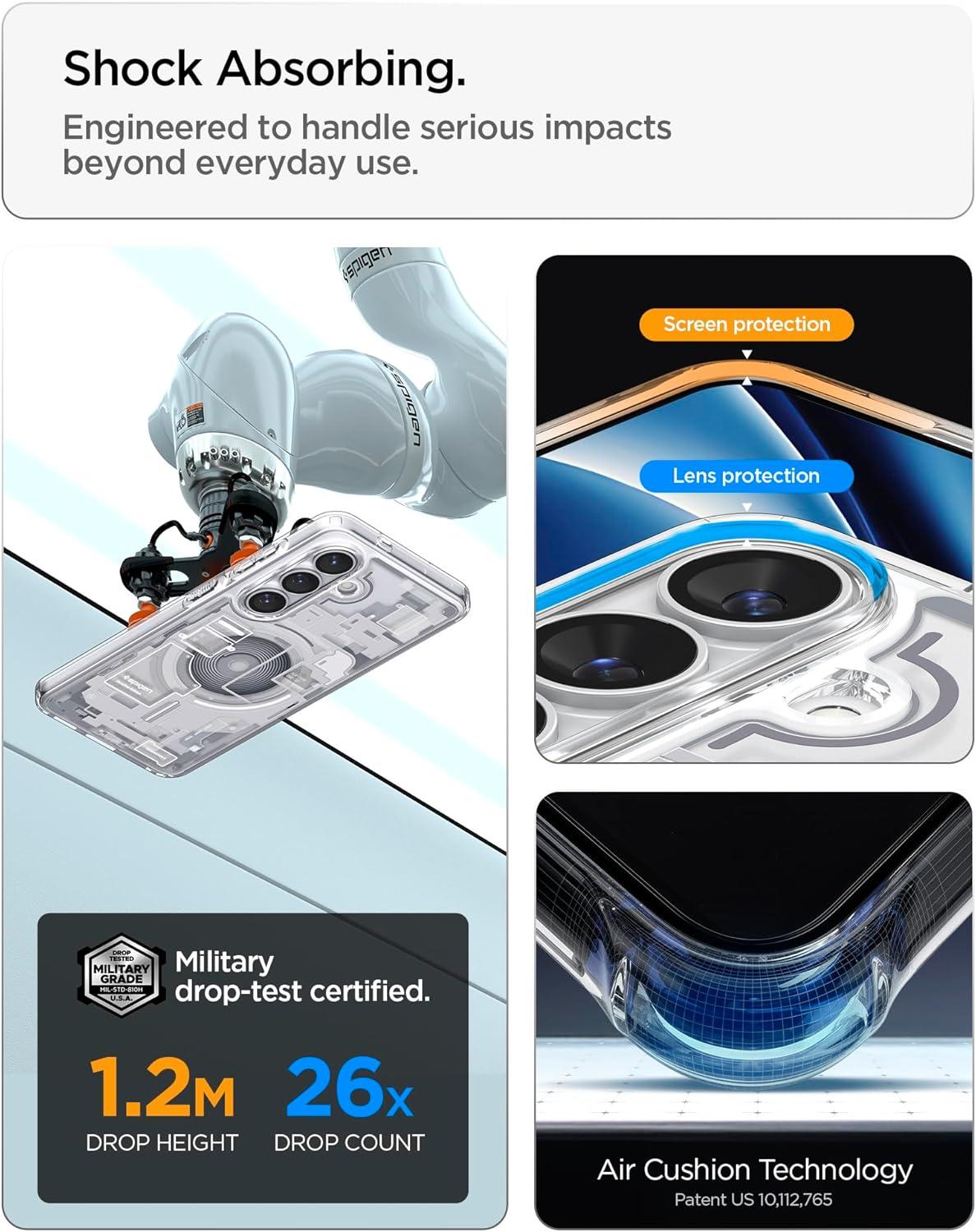 imageSpigen for Galaxy S26 Ultra Case Ultra Hybrid MagFit AntiYellowing Compatible with MagSafe Fast Wireless Charging Clear WhiteZero One White