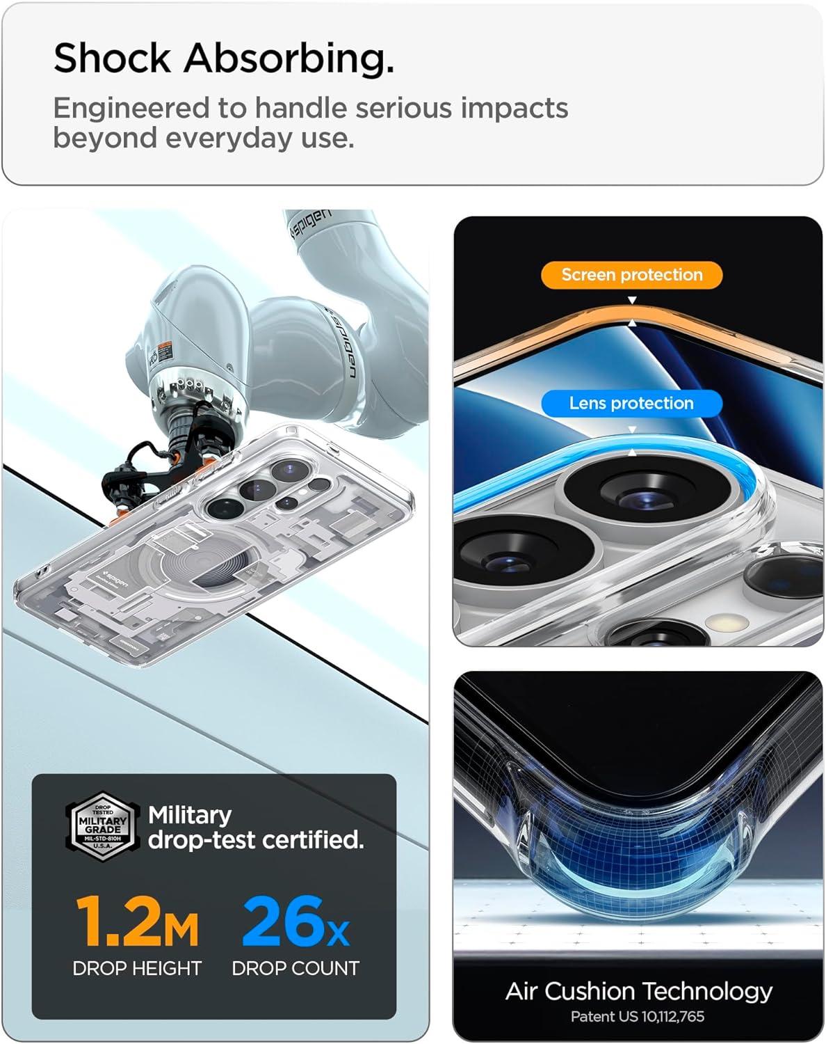 imageSpigen for Galaxy S26 Ultra Case Ultra Hybrid MagFit AntiYellowing Compatible with MagSafe Fast Wireless Charging Clear WhiteZero One White