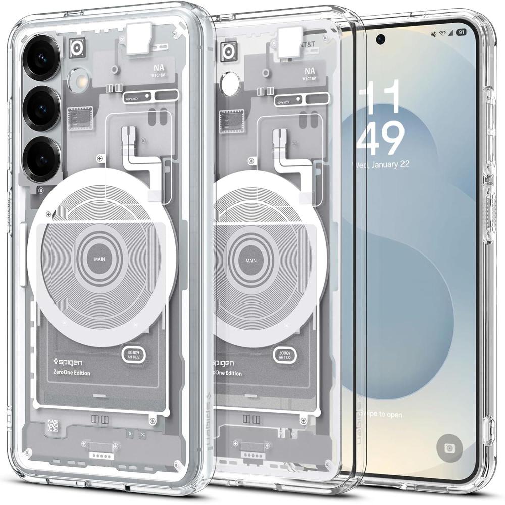 imageSpigen for Galaxy S26 Ultra Case Ultra Hybrid MagFit AntiYellowing Compatible with MagSafe Fast Wireless Charging Clear WhiteZero One White
