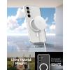 Spigen for Galaxy S26 Ultra Case, Ultra Hybrid MagFit [Anti-Yellowing] [Compatible with MagSafe] [Fast Wireless Charging] – Clear White(Clear)
