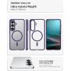 Spigen for Galaxy S26 Ultra Case, Ultra Hybrid MagFit [Anti-Yellowing] [Compatible with MagSafe] [Fast Wireless Charging] – Clear White(Deep Purple)