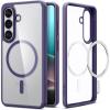 Spigen for Galaxy S26 Ultra Case, Ultra Hybrid MagFit [Anti-Yellowing] [Compatible with MagSafe] [Fast Wireless Charging] – Clear White(Deep Purple)