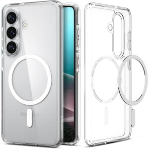 Spigen for Galaxy S26 Ultra Case, Ultra Hybrid MagFit [Anti-Yellowing] [Compatible with MagSafe] [Fast Wireless Charging] – Clear White(Clear White)