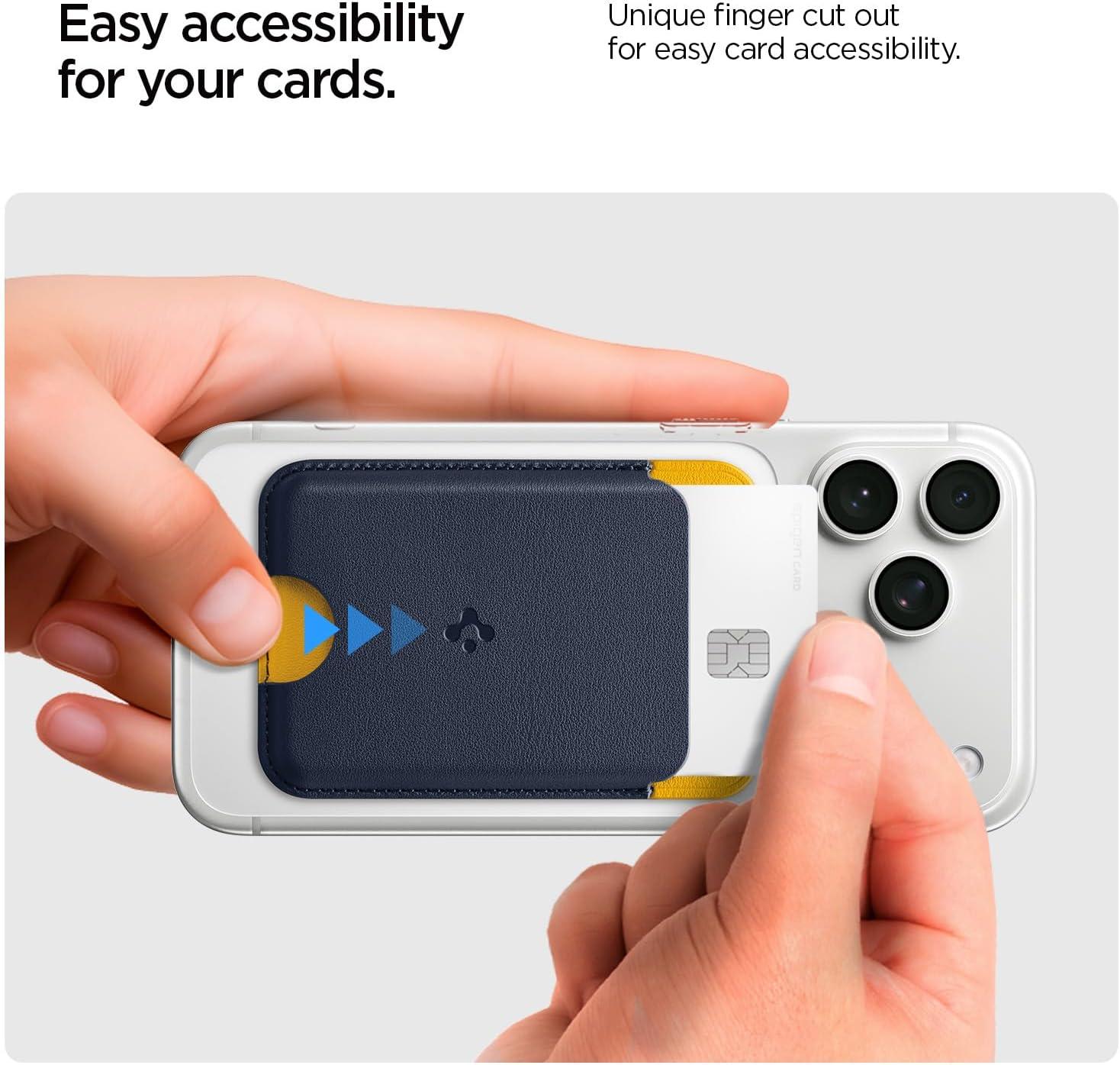 imageCaseology by Spigen for MagSafe Wallet Holds 3 Cards Folder Pop MagFit Compatible with iPhone 171615141312 Models Pixel 10 Series MagSafeCases Pixelsnap and More Card Holder Sky BlueBlueberry Navy