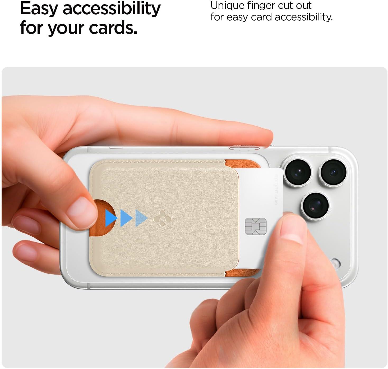 imageCaseology by Spigen for MagSafe Wallet Holds 3 Cards Folder Pop MagFit Compatible with iPhone 171615141312 Models Pixel 10 Series MagSafeCases Pixelsnap and More Card Holder Sky BlueOrange Beige