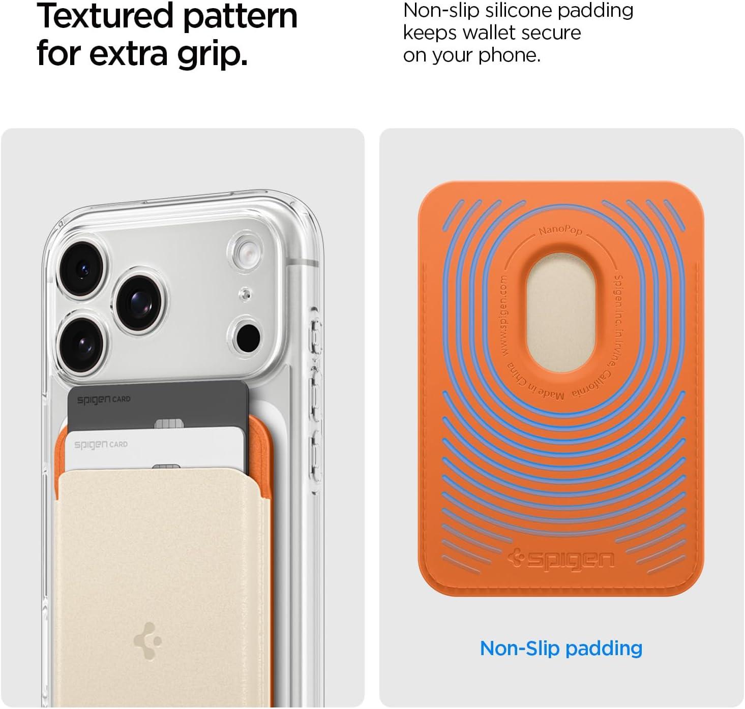 imageCaseology by Spigen for MagSafe Wallet Holds 3 Cards Folder Pop MagFit Compatible with iPhone 171615141312 Models Pixel 10 Series MagSafeCases Pixelsnap and More Card Holder Sky BlueOrange Beige