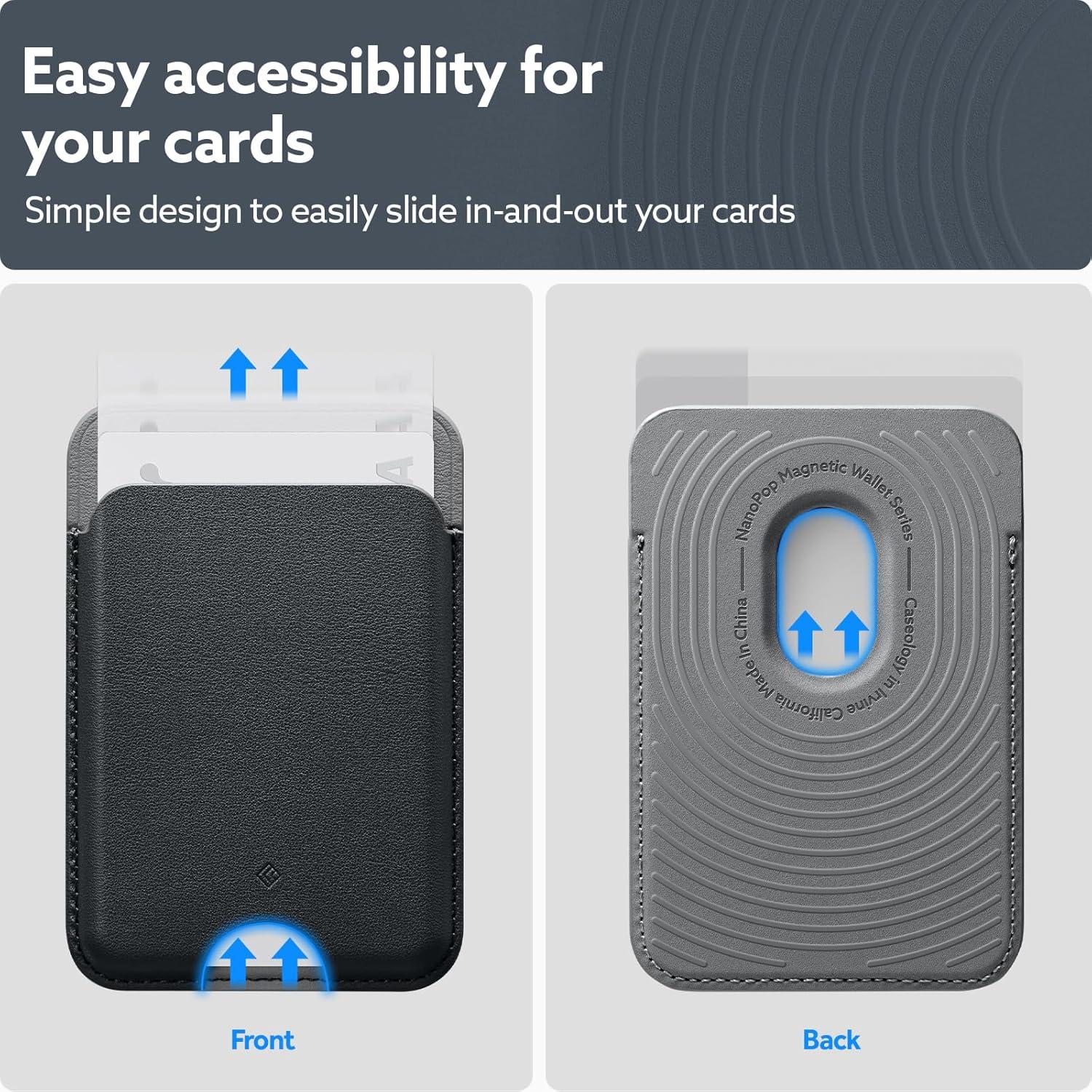 imageCaseology by Spigen for MagSafe Wallet Holds 3 Cards Folder Pop MagFit Compatible with iPhone 171615141312 Models Pixel 10 Series MagSafeCases Pixelsnap and More Card Holder Sky BlueBlack Sesame