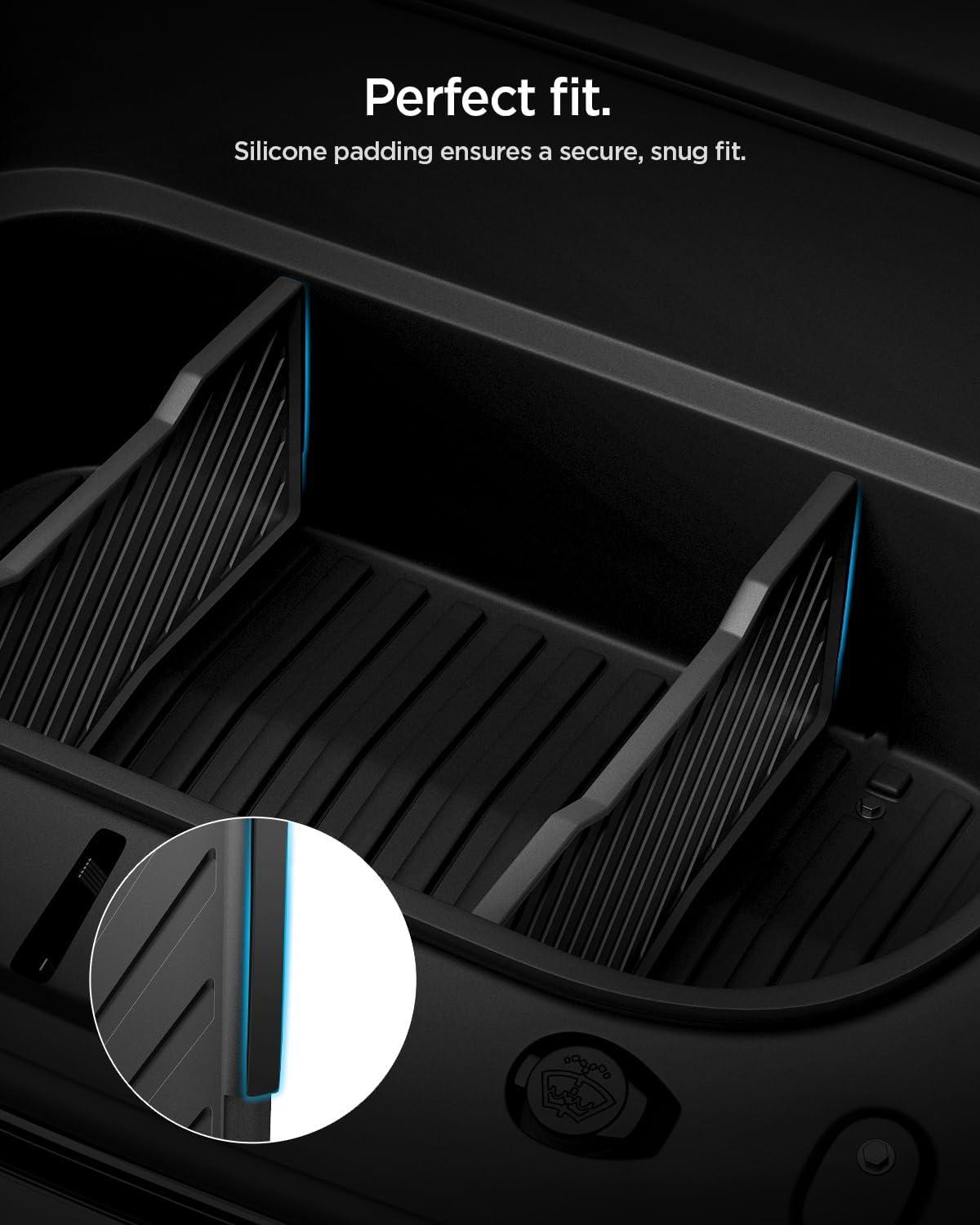 imageFront Trunk Divider for Tesla Model Y Juniper PremiumPerformance 2025 2026 Storage Organization Solution Silicone Padded Snug Fit Reduces Rattle Noise Frunk Organizer Partition Set Pack of 2Black
