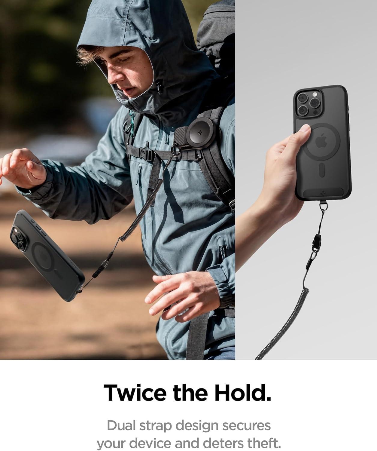 imageSpigen MagFit Clip Magnetic Phone Holder POV Vlog Filming Secure Mount for Backpack Belts and Straps Designed for MagSafe BlackBlack