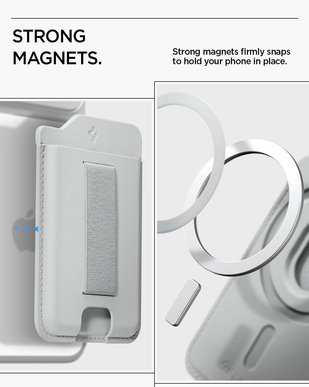 imageSpigen MagSafe Wallet Sleekband MagFit Designed for MagSafe amp Pixelsnap Compatible with iPhone 171615141312 Pixel 10 Galaxy S26S2524 Series amp More Magnetic Card Holder Urban GrayUrban Gray