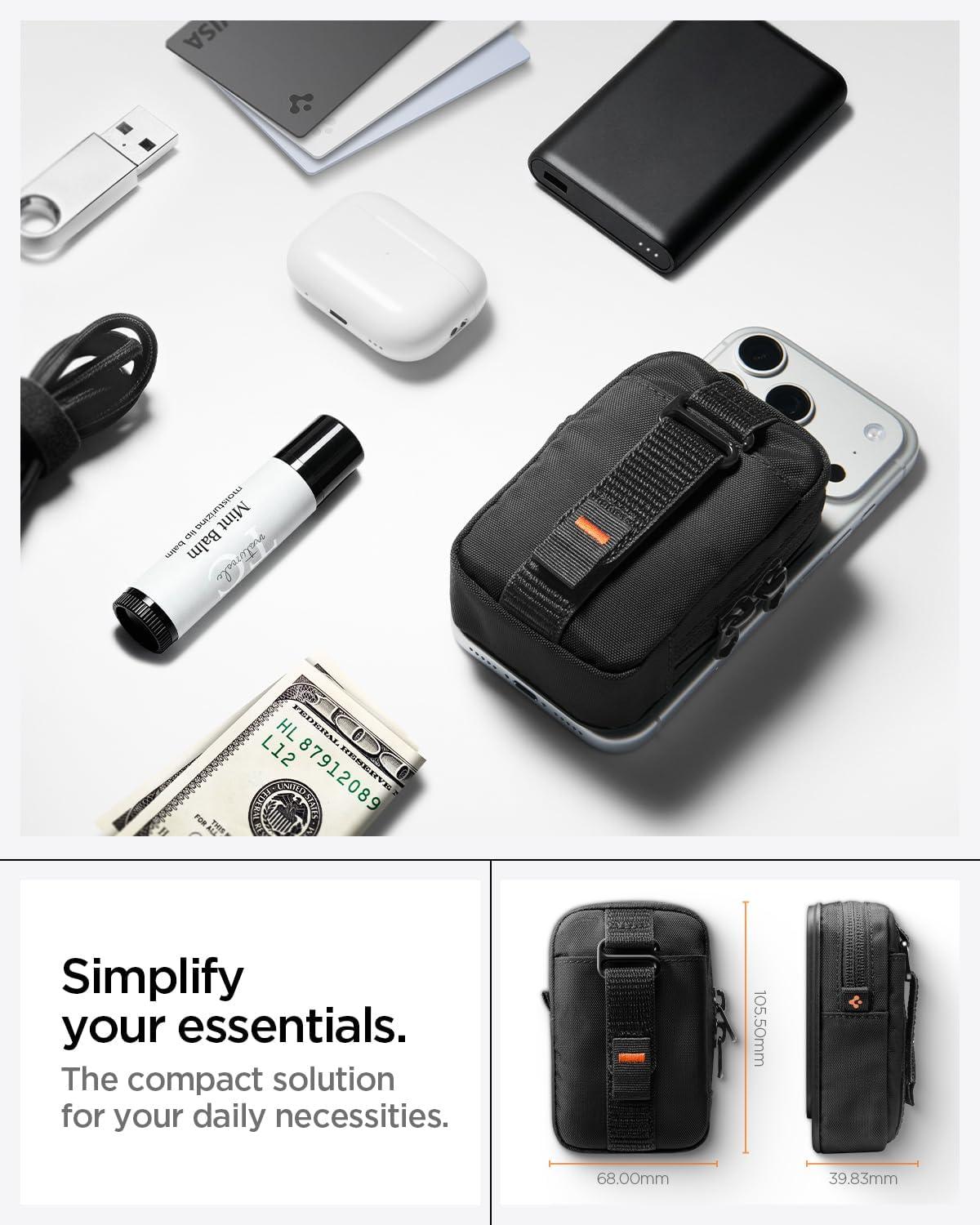 imageSpigen Magnetic Pouch Organizer RFID Blocking EDC SSD Card Storage Wallet Belt Backpack Clip Designed for MagSafe Pixelsnap iPhone 171615141312 Pixel 10 Series amp More Olive Green Tintap ZipBlack
