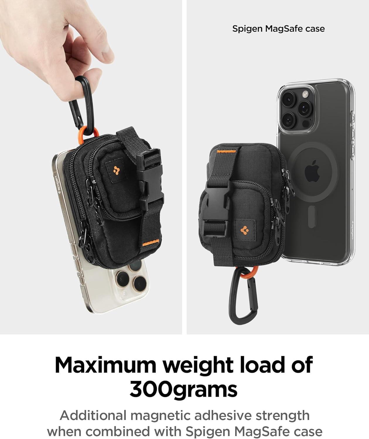 imageSpigen Magnetic Pouch Organizer RFID Blocking EDC SSD Card Storage Wallet Belt Backpack Clip Designed for MagSafe Pixelsnap iPhone 171615141312 Pixel 10 Series amp More Olive Green Tintap ZipBlack