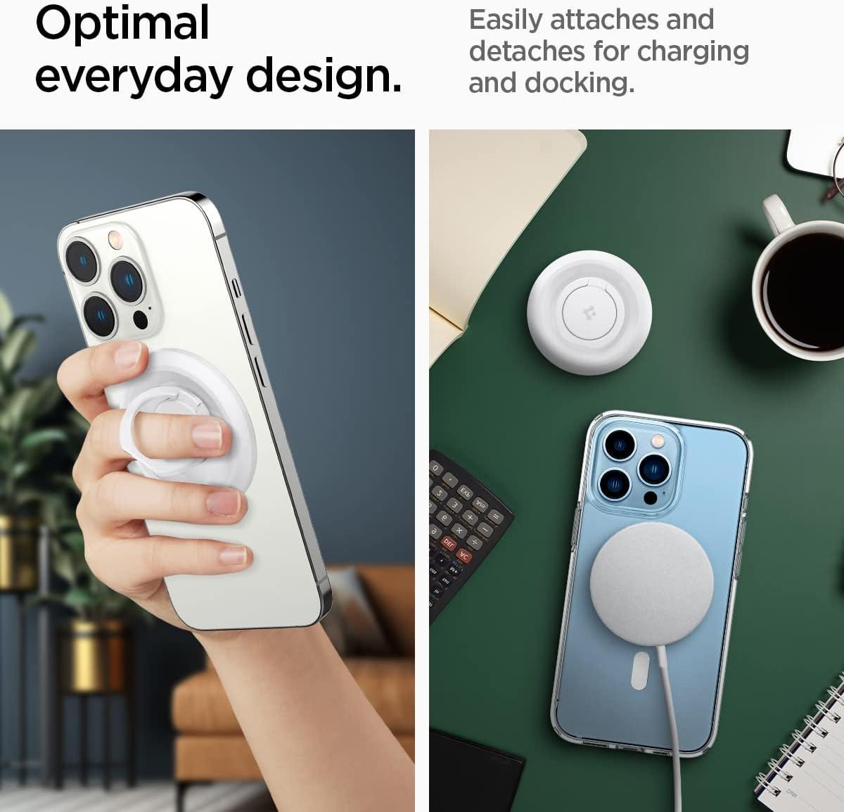 imageSpigen for MagSafe Phone Grip OMag Ring MagFit Compatible with iPhone 171615141312 AirProPro Max Galaxy S26 Series Pixel 10 Series Pixelsnap and MagneticCases Magnetic Holder BlueWhite