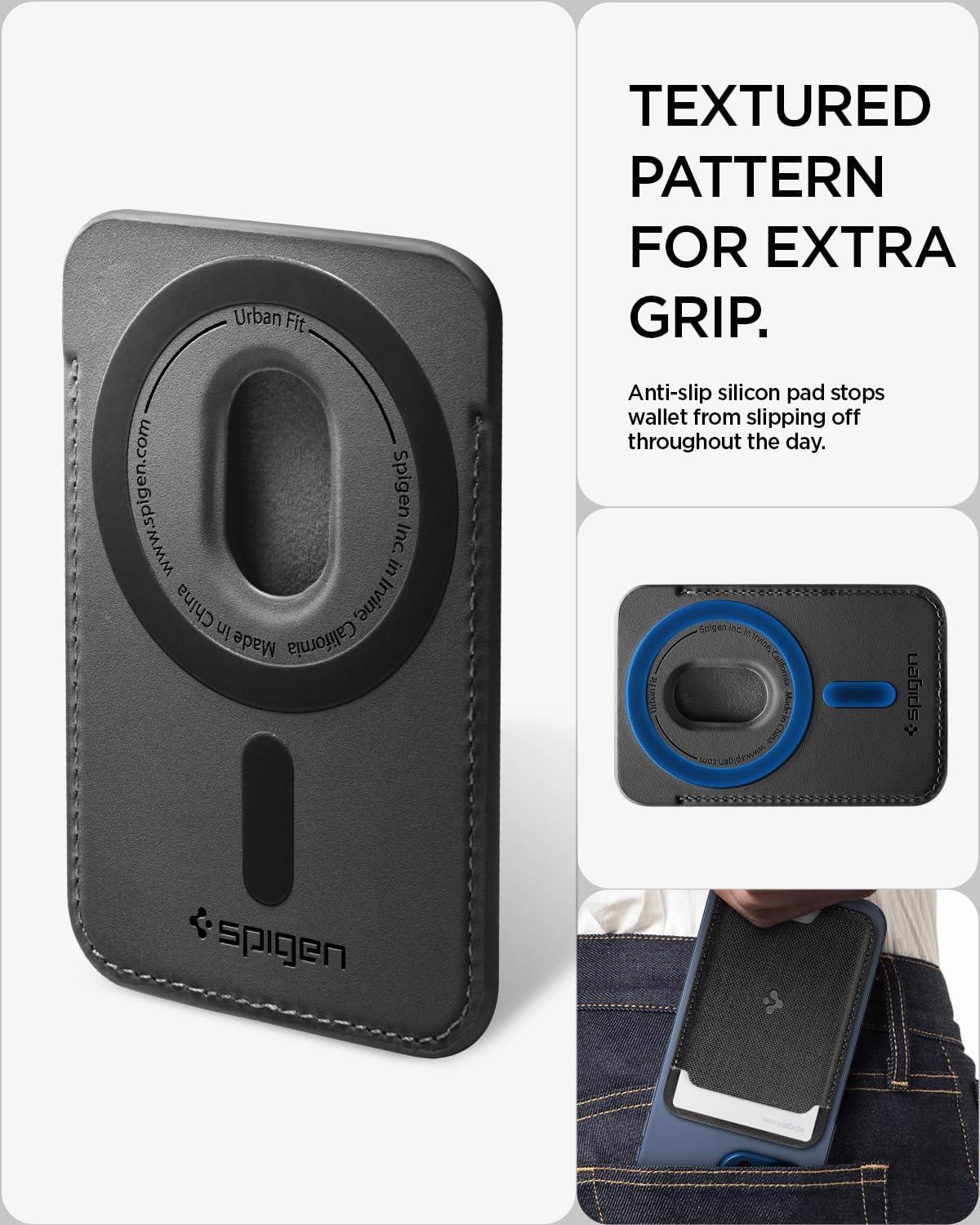 imageSpigen for MagSafe Wallet Holds 5 Cards MagFit Compatible with iPhone 171615141312 Models Pixel 10 Series MagSafeCases Pixelsnap and More Card Holder PU Black 5CardsFabric Black