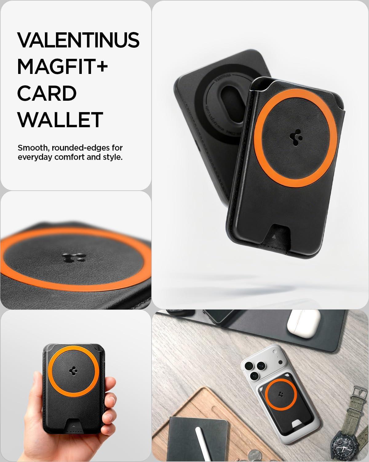 imageSpigen for MagSafe Wallet Holds 5 Cards MagFit Compatible with iPhone 171615141312 Models Pixel 10 Series MagSafeCases Pixelsnap and More Card Holder PU Black 5CardsPU Black MagFit