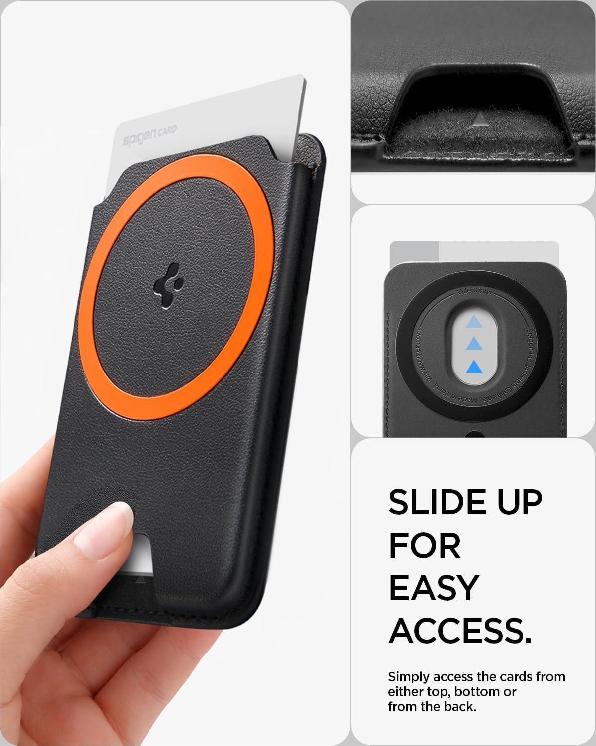 imageSpigen for MagSafe Wallet Holds 5 Cards MagFit Compatible with iPhone 171615141312 Models Pixel 10 Series MagSafeCases Pixelsnap and More Card Holder PU Black 5CardsPU Black MagFit