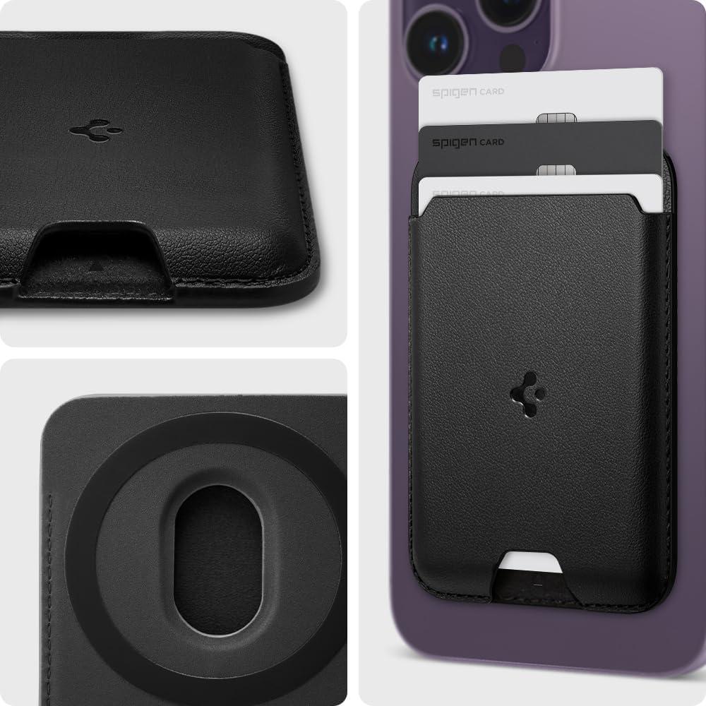 imageSpigen for MagSafe Wallet Holds 5 Cards MagFit Compatible with iPhone 171615141312 Models Pixel 10 Series MagSafeCases Pixelsnap and More Card Holder PU Black 5CardsPU Black