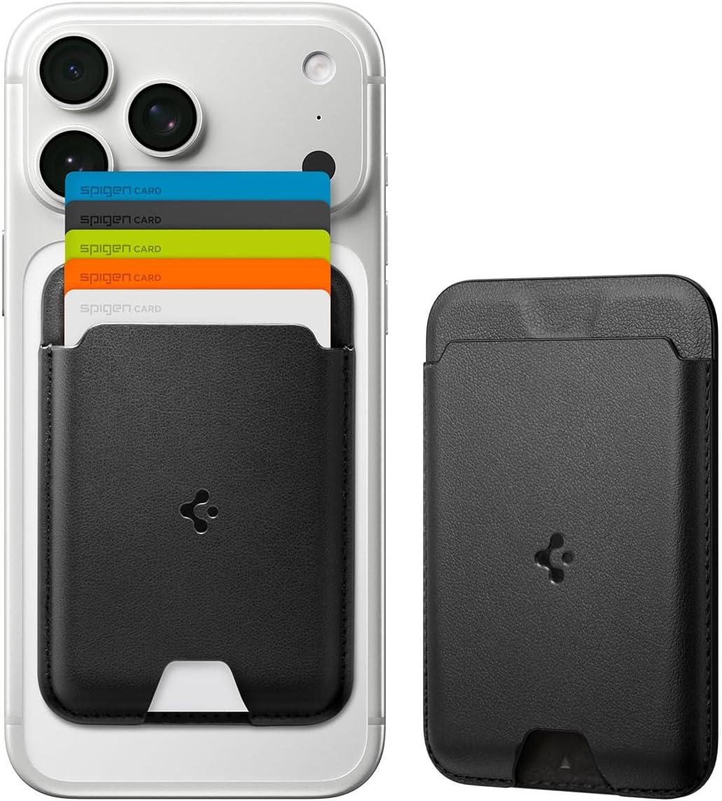 imageSpigen for MagSafe Wallet Holds 5 Cards MagFit Compatible with iPhone 171615141312 Models Pixel 10 Series MagSafeCases Pixelsnap and More Card Holder PU Black 5CardsPU Black