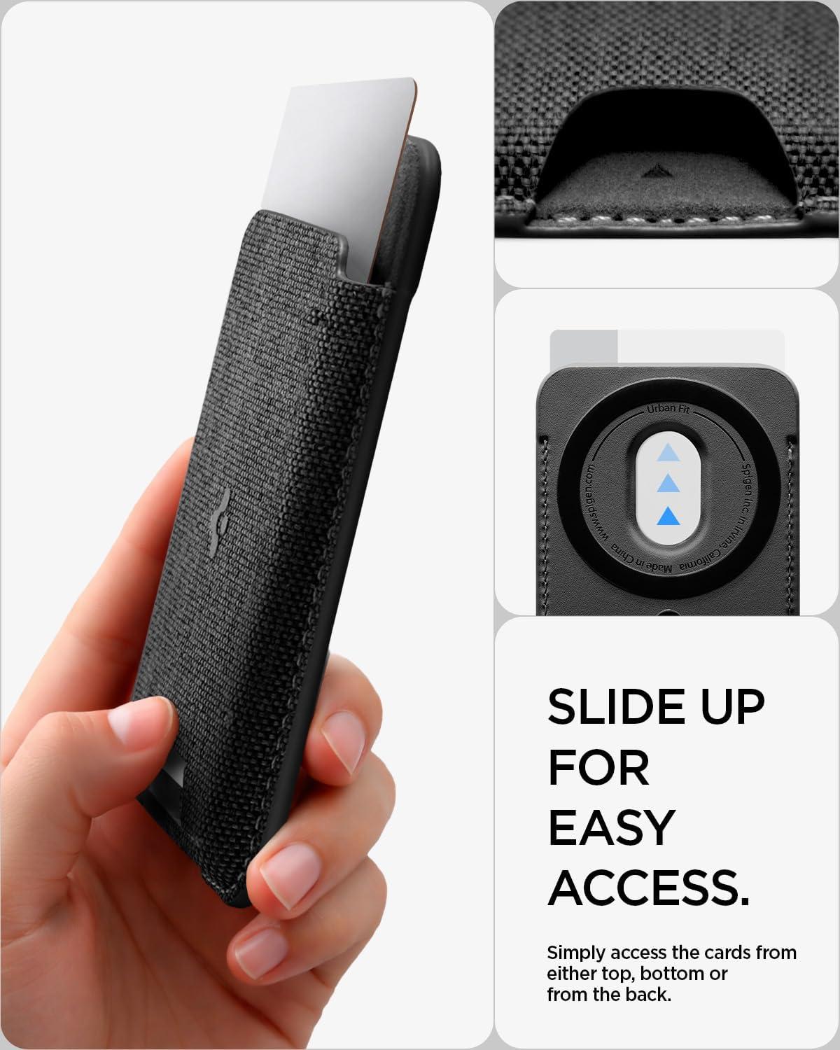 imageSpigen for MagSafe Wallet Holds 5 Cards MagFit Compatible with iPhone 171615141312 Models Pixel 10 Series MagSafeCases Pixelsnap and More Card Holder PU Black 5CardsFabric Black