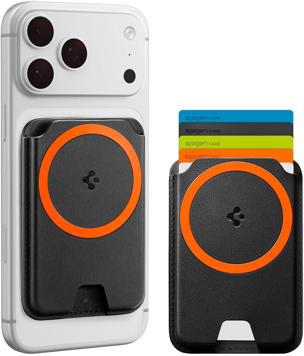 imageSpigen for MagSafe Wallet Holds 5 Cards MagFit Compatible with iPhone 171615141312 Models Pixel 10 Series MagSafeCases Pixelsnap and More Card Holder PU Black 5CardsPU Black MagFit