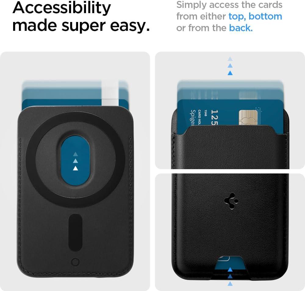 imageSpigen for MagSafe Wallet Holds 5 Cards MagFit Compatible with iPhone 171615141312 Models Pixel 10 Series MagSafeCases Pixelsnap and More Card Holder PU Black 5CardsPU Black