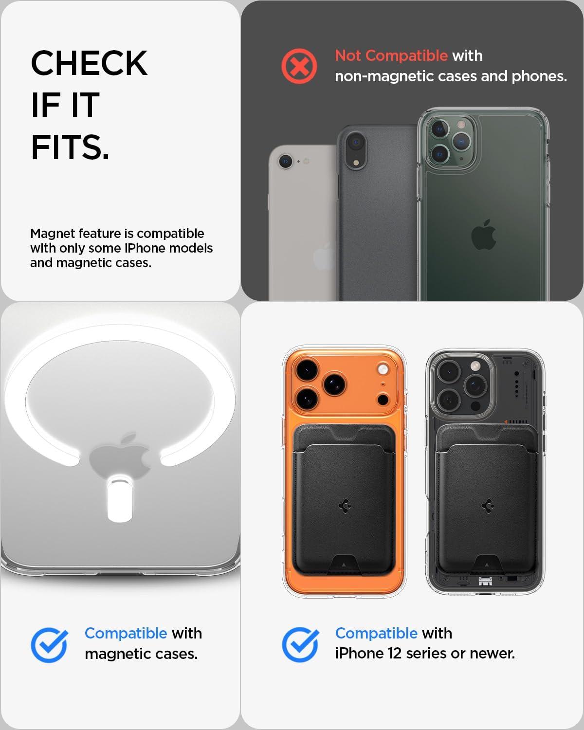 imageSpigen for MagSafe Wallet Holds 5 Cards MagFit Compatible with iPhone 171615141312 Models Pixel 10 Series MagSafeCases Pixelsnap and More Card Holder PU Black 5CardsPU Black
