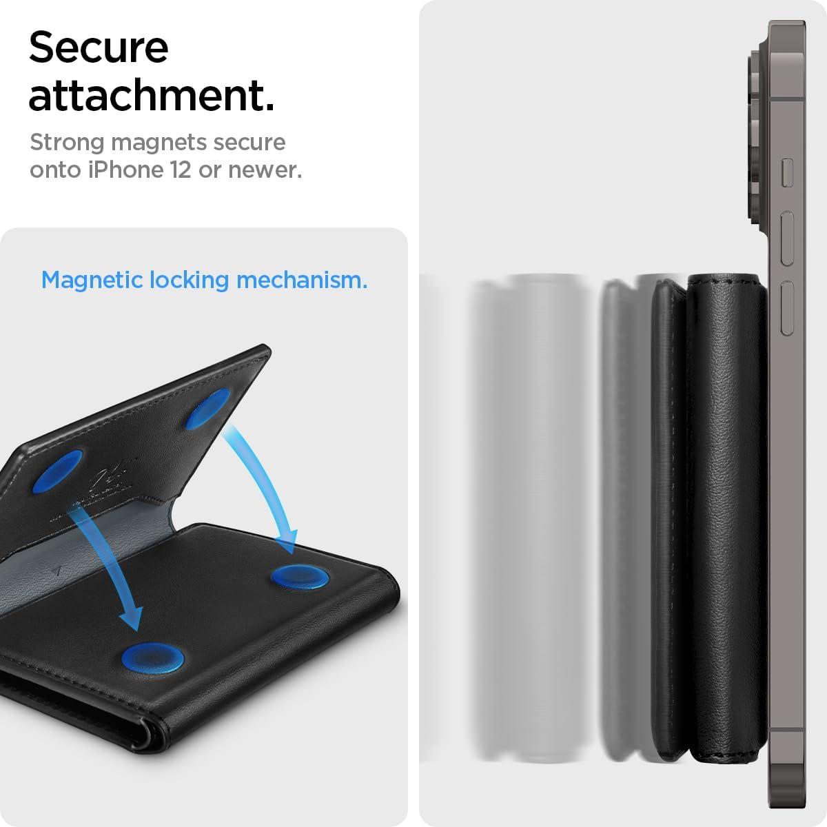 imageSpigen for MagSafe Wallet Holds 7 Cards Valentinus S MagFit Magnetic Trifold Card Holder Cash Compatible with iPhone 1716151413 Pixel 1010a10 ProXLFold MagSafeCases amp Pixelsnap BlackBlack Valentinus S