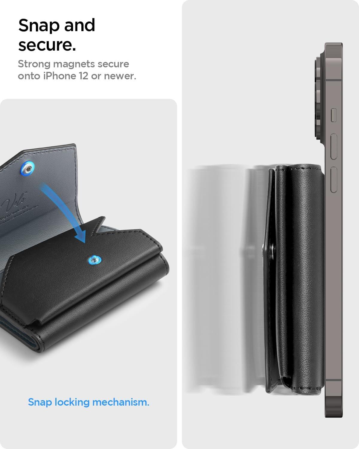 imageSpigen for MagSafe Wallet Holds 7 Cards Valentinus S MagFit Magnetic Trifold Card Holder Cash Compatible with iPhone 1716151413 Pixel 1010a10 ProXLFold MagSafeCases amp Pixelsnap BlackBlack Valentinus Pro