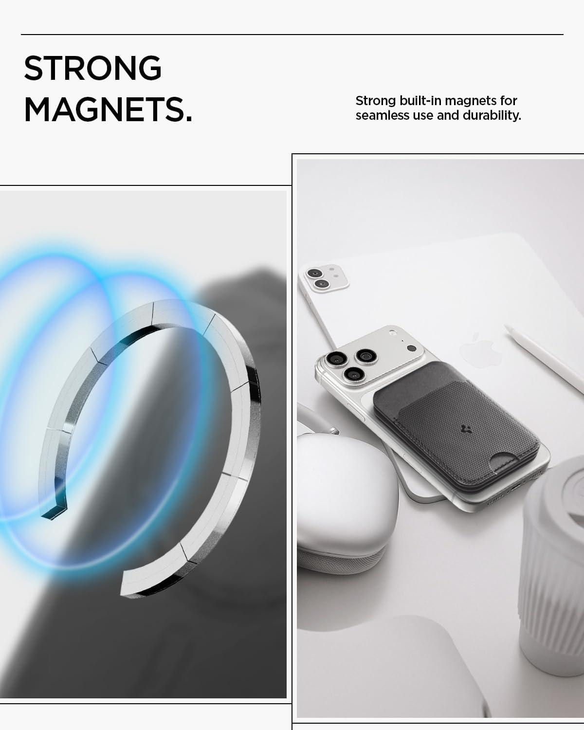 imageSpigen for MagSafe Wallet Slim Fold MagFit Magnetic Wallet Card Holder Tripod Stand Compatible with iPhone 171615141312 Pixel 10 Series MagSafeCompatible Pixelsnap Black 3CardsBlack