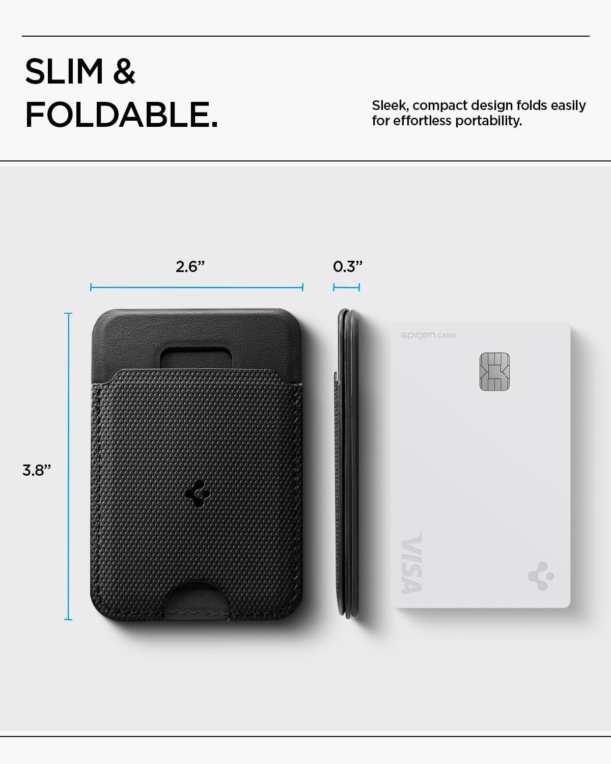 imageSpigen for MagSafe Wallet Slim Fold MagFit Magnetic Wallet Card Holder Tripod Stand Compatible with iPhone 171615141312 Pixel 10 Series MagSafeCompatible Pixelsnap Black 3CardsBlack