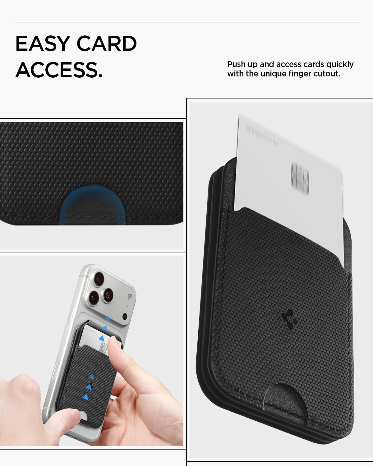 imageSpigen for MagSafe Wallet Slim Fold MagFit Magnetic Wallet Card Holder Tripod Stand Compatible with iPhone 171615141312 Pixel 10 Series MagSafeCompatible Pixelsnap Black 3CardsBlack