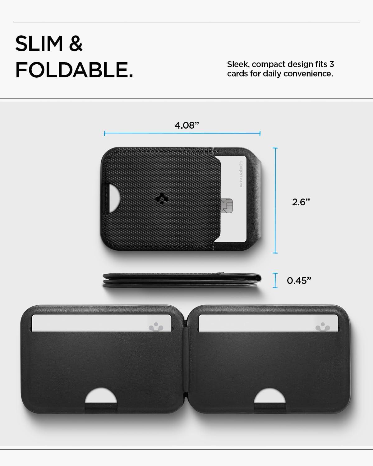 imageSpigen for MagSafe Wallet Slim Fold MagFit Magnetic Wallet Card Holder Tripod Stand Compatible with iPhone 171615141312 Pixel 10 Series MagSafeCompatible Pixelsnap Black 3CardsBlack
