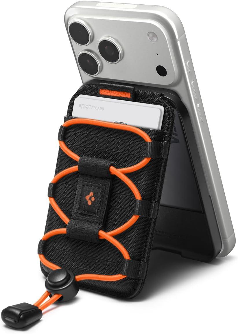 imageSpigen for MagSafe Wallet Slim Fold MagFit Magnetic Wallet Card Holder Tripod Stand Compatible with iPhone 171615141312 Pixel 10 Series MagSafeCompatible Pixelsnap Black 3CardsBlack