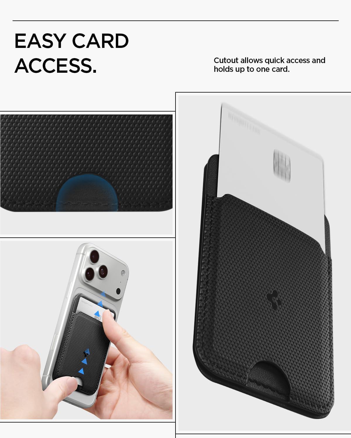 imageSpigen for MagSafe Wallet Slim Fold MagFit Magnetic Wallet Card Holder Tripod Stand Compatible with iPhone 171615141312 Pixel 10 Series MagSafeCompatible Pixelsnap Black 3CardsBlack
