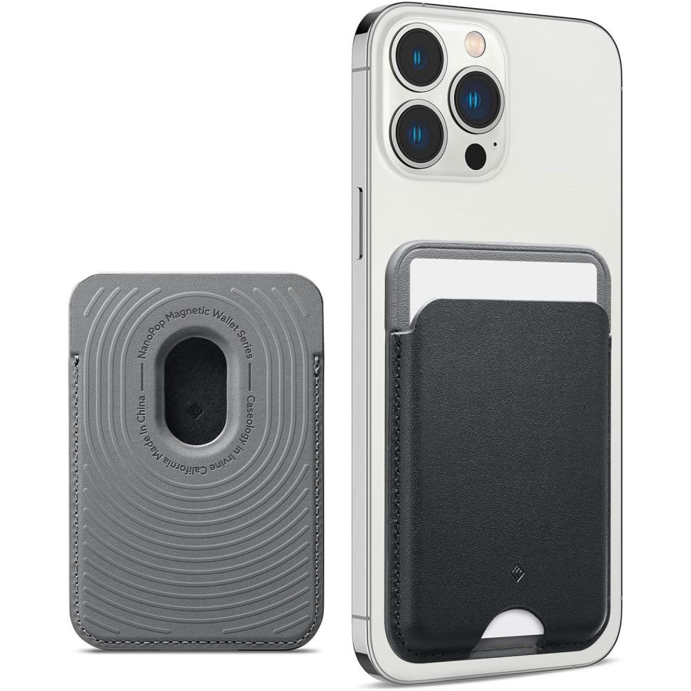 imageCaseology by Spigen for MagSafe Wallet Holds 3 Cards Folder Pop MagFit Compatible with iPhone 171615141312 Models Pixel 10 Series MagSafeCases Pixelsnap and More Card Holder Sky BlueBlack Sesame