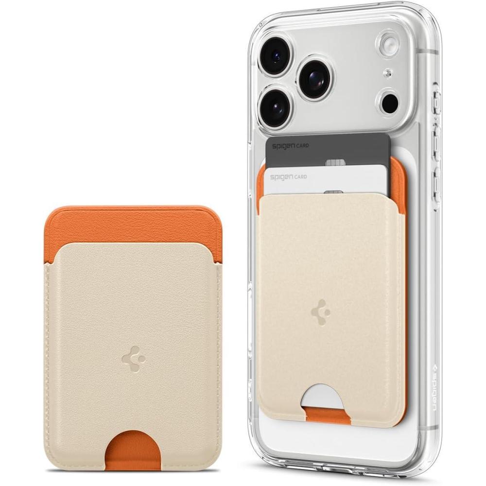 imageCaseology by Spigen for MagSafe Wallet Holds 3 Cards Folder Pop MagFit Compatible with iPhone 171615141312 Models Pixel 10 Series MagSafeCases Pixelsnap and More Card Holder Sky BlueOrange Beige