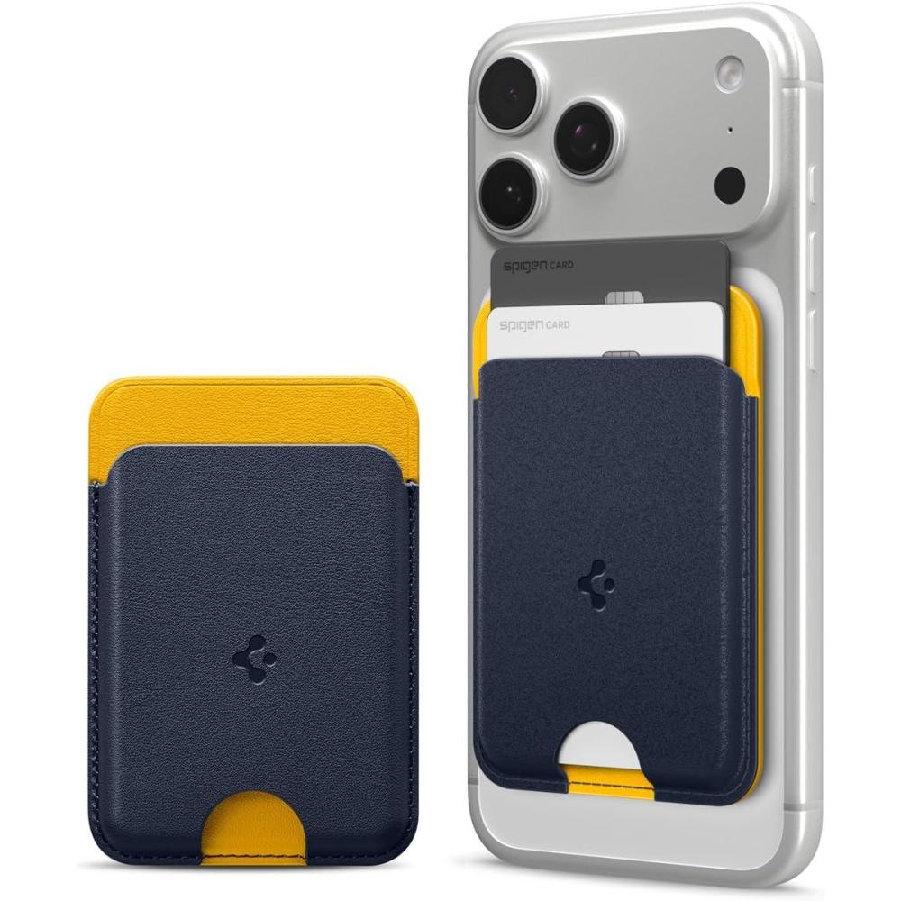 imageCaseology by Spigen for MagSafe Wallet Holds 3 Cards Folder Pop MagFit Compatible with iPhone 171615141312 Models Pixel 10 Series MagSafeCases Pixelsnap and More Card Holder Sky BlueBlueberry Navy