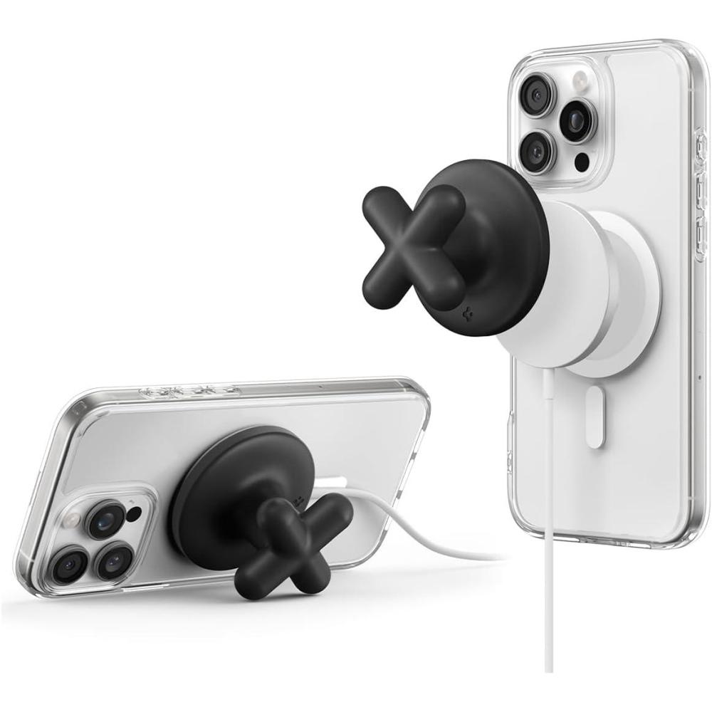 imageSpigen Grip Holder Designed for MagSafe Charger 25W 2024 Holder Grip Cover Case Compatible with iPhone 171615141312 Series Samsung Magnet Wireless Charger amp More Charger Not Included BlackBlack