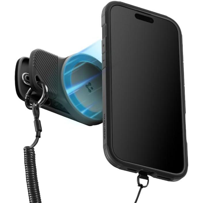imageSpigen MagFit Clip Magnetic Phone Holder POV Vlog Filming Secure Mount for Backpack Belts and Straps Designed for MagSafe BlackBlack