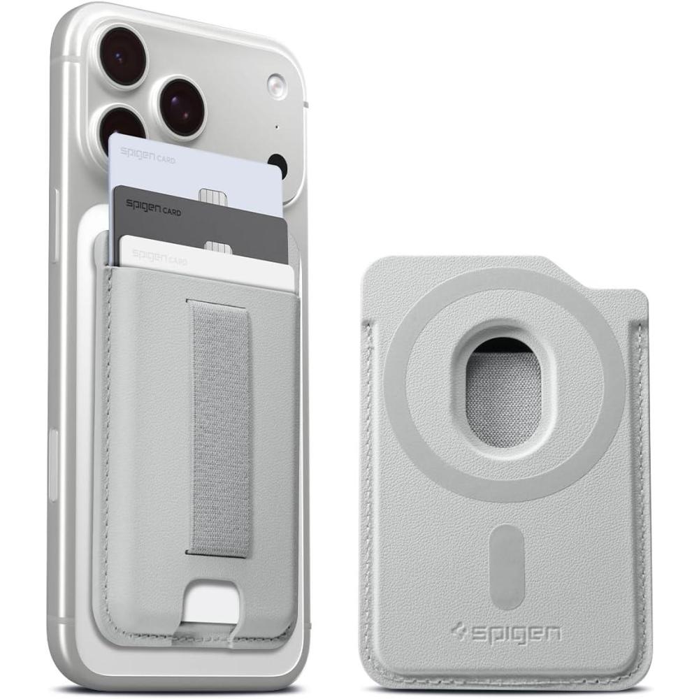 imageSpigen MagSafe Wallet Sleekband MagFit Designed for MagSafe amp Pixelsnap Compatible with iPhone 171615141312 Pixel 10 Galaxy S26S2524 Series amp More Magnetic Card Holder Urban GrayUrban Gray