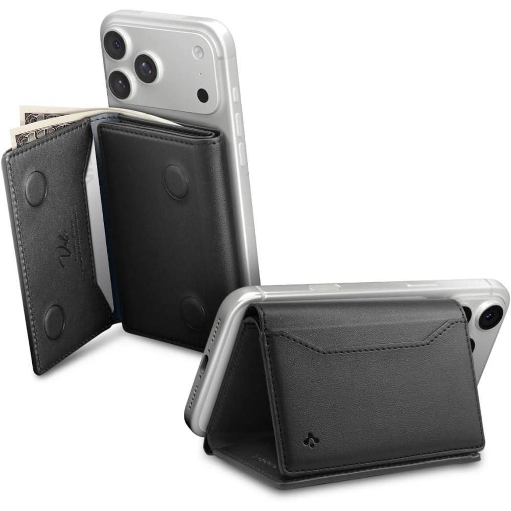 imageSpigen for MagSafe Wallet Holds 7 Cards Valentinus S MagFit Magnetic Trifold Card Holder Cash Compatible with iPhone 1716151413 Pixel 1010a10 ProXLFold MagSafeCases amp Pixelsnap BlackBlack Valentinus S