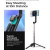 Spigen Selfie Stick Tripod Stand with Bluetooth Remote Control Shutter 24″ Extendable Compatible with MagSafe iPhone 17/16/15/14/13/12 Pixelsnap Pixel 10 Series & More – Black (S571W)(Black)