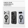 Spigen for MagSafe Phone Grip MagFit, Compatible with iPhone 17/16/15/14/13/Air/Pro/Pro Max, Galaxy S26 Series, Pixel 10 Series, Pixelsnap & More Magnetic Phone Holder Finger Loop Nylon Strap – Silver(Black)