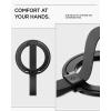 Spigen for MagSafe Phone Grip MagFit, Compatible with iPhone 17/16/15/14/13/Air/Pro/Pro Max, Galaxy S26 Series, Pixel 10 Series, Pixelsnap & More Magnetic Phone Holder Finger Loop Nylon Strap – Silver(Black)